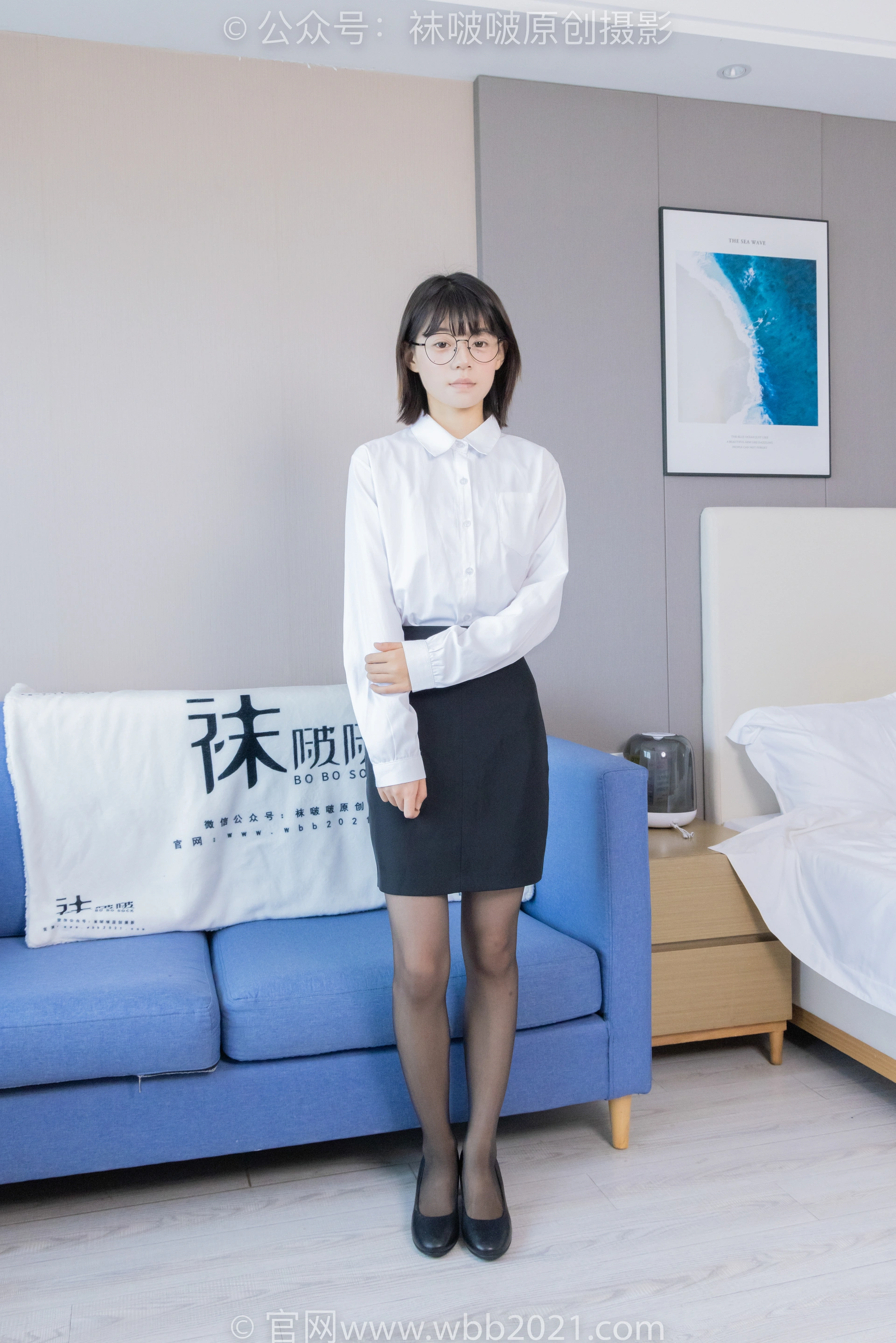 [BoBoSocks袜啵啵] NO.436 糯米-OL制服、两双平底鞋、薄黑丝（脚尖透明款）、厚肉丝（花絮版） 0