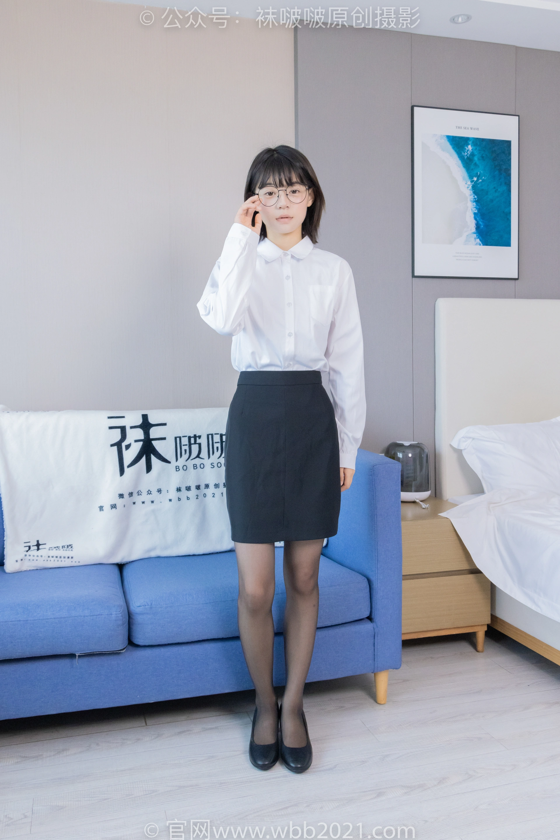 [BoBoSocks袜啵啵] NO.436 糯米-OL制服、两双平底鞋、薄黑丝（脚尖透明款）、厚肉丝（花絮版） 1