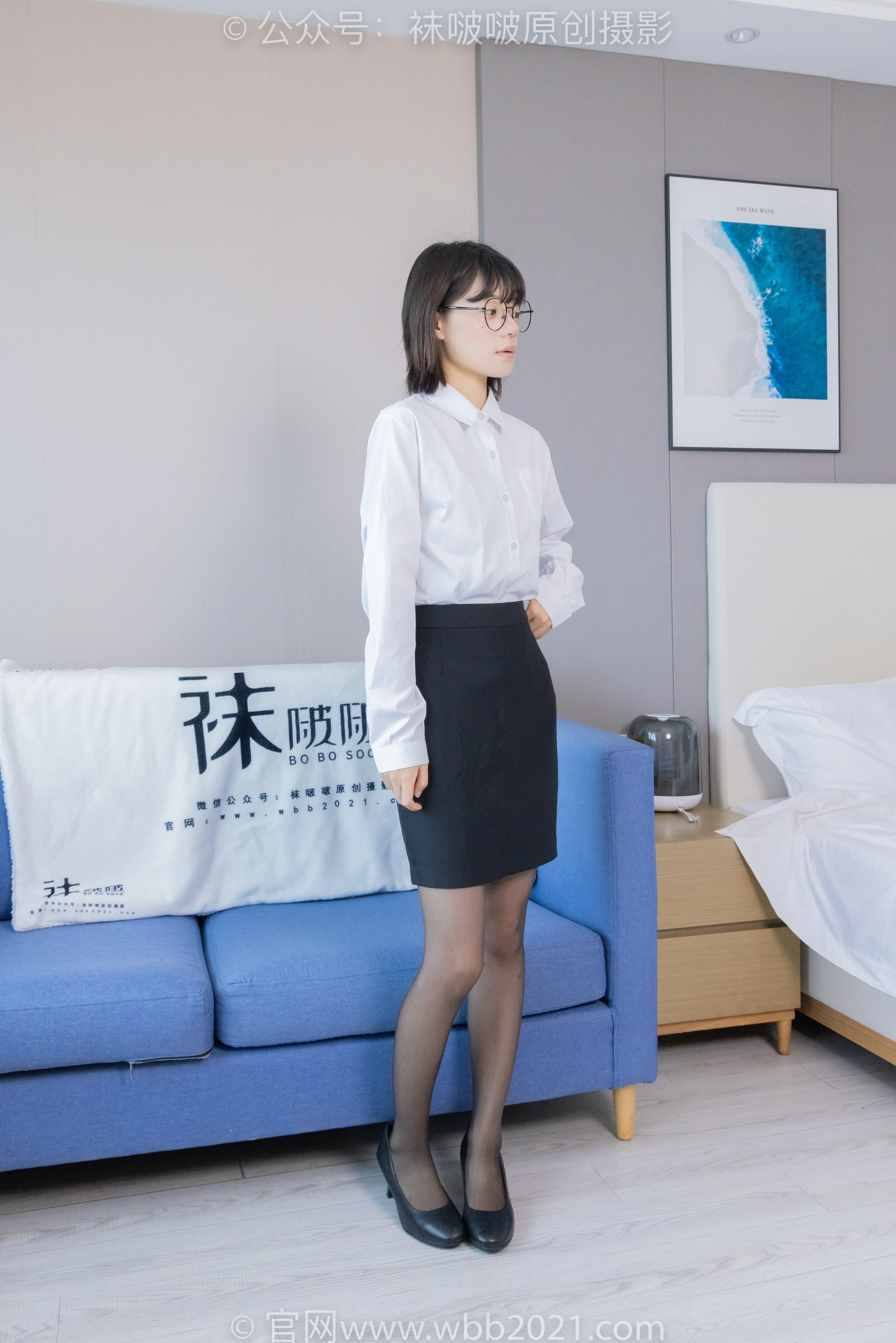 [BoBoSocks袜啵啵] NO.436 糯米-OL制服、两双平底鞋、薄黑丝（脚尖透明款）、厚肉丝（花絮版） 2